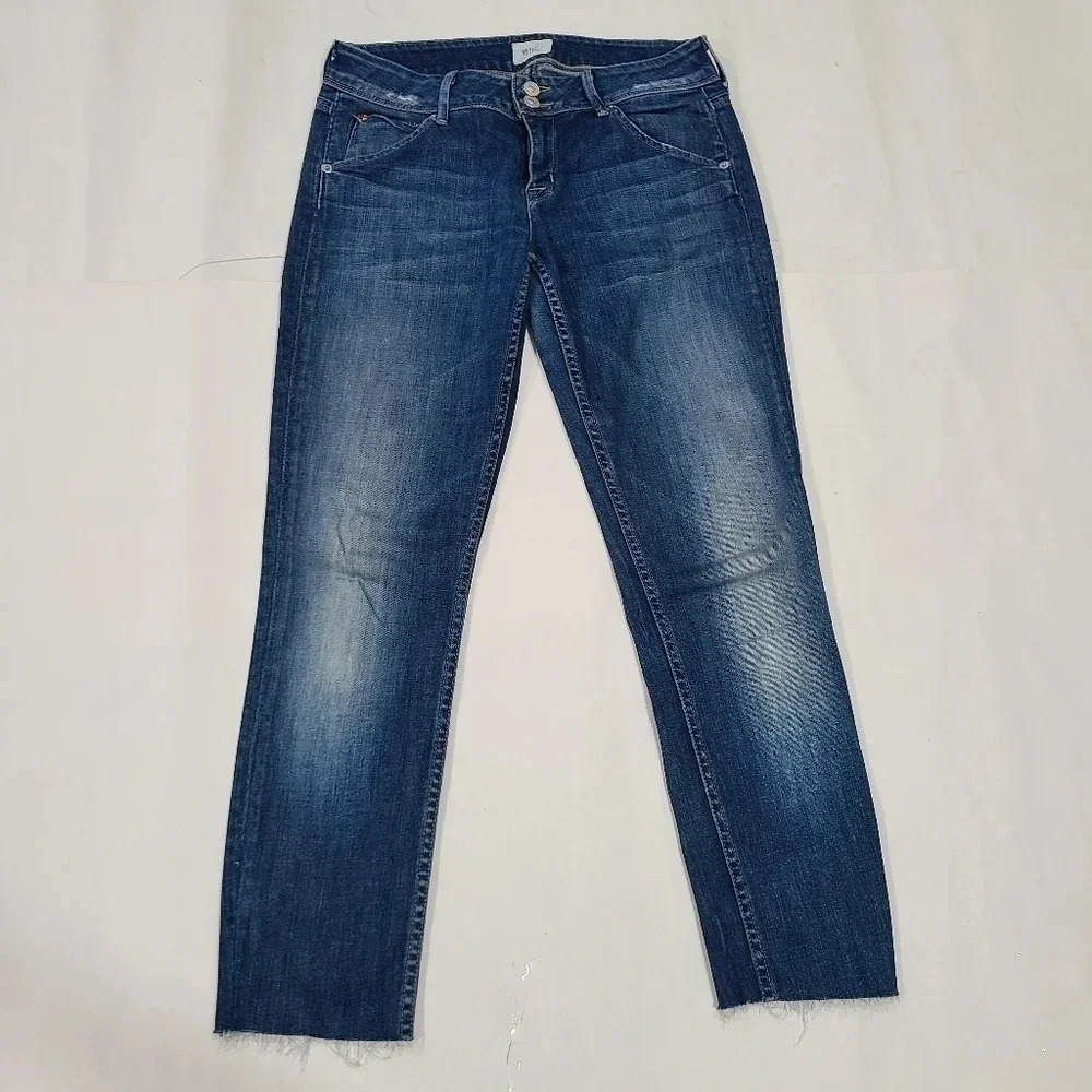 Hudson Jeans Medium Blue Cropped Straight Leg Jeans